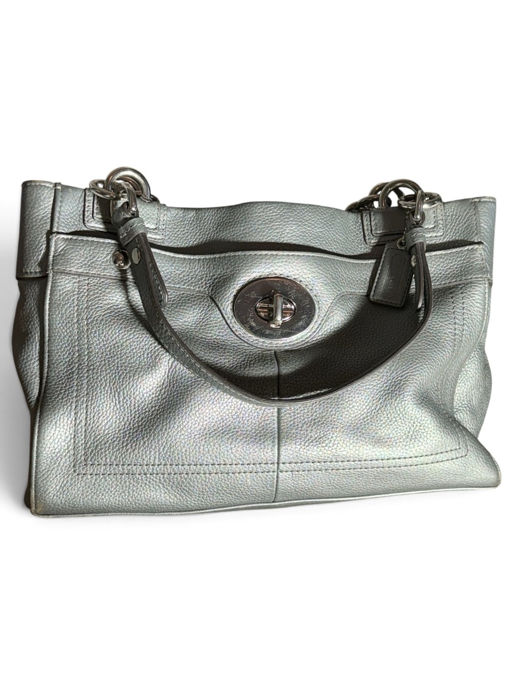 $358 Coach Penelope Carryall in Silver Pewter